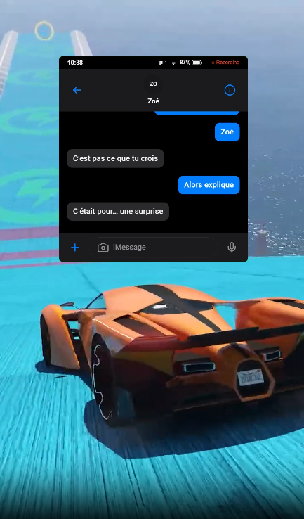 Aperçu conversation type iMessage
